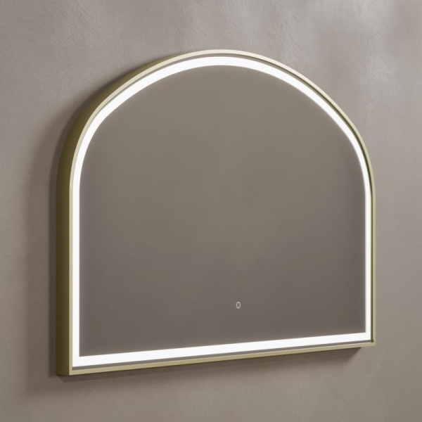 Lomax Light Overmantle Arch Mirror - Brushed Brass